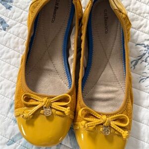 G.H. Bass & Co. Mustard Yellow Bow Ballet Flats